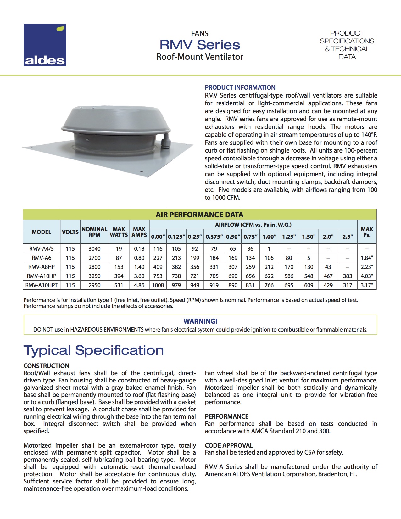 RMV - Aldes Ventilation Corporation